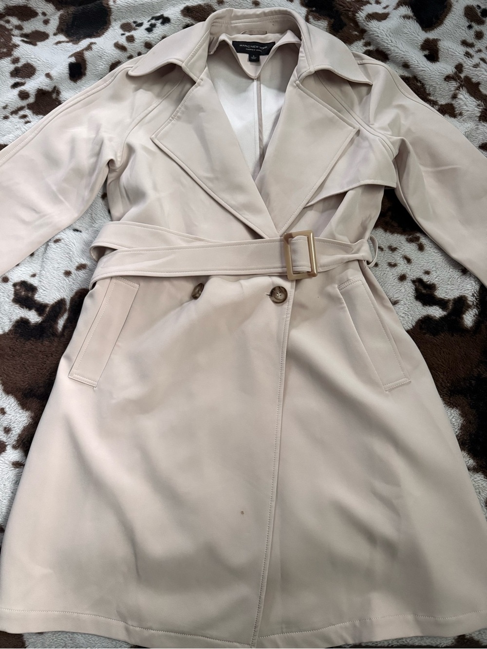 Cream Trench Coat with Belt